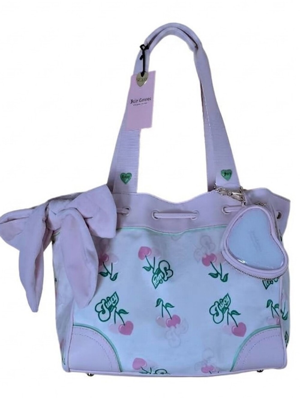 Juciy Courure Retro Juicy  Cherry  Tote Bag with Bow Accent